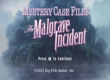 Mystery Case Files - The Malgrave Incident screen shot title